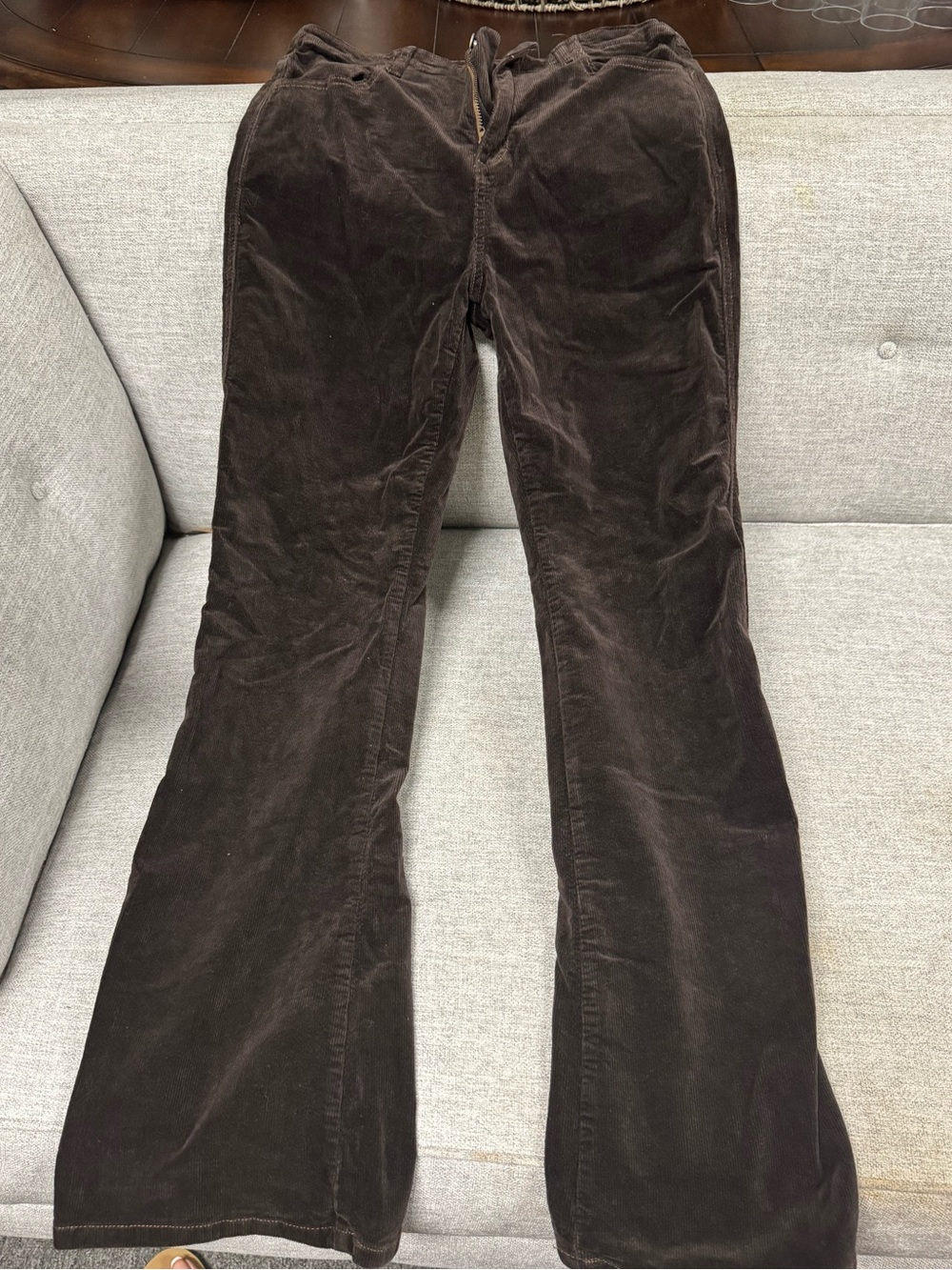 UNIF Dark Brown Corduroy Wide-Leg Jeans